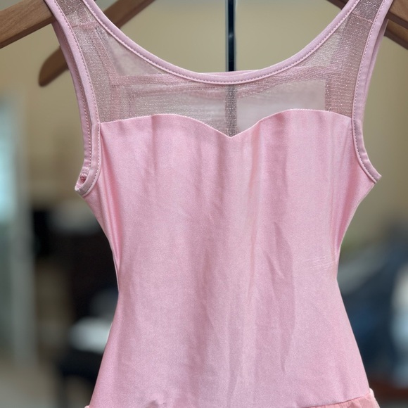 Girl’s Dance Leotard/Dress Costume with SweetheartNeckline and Flowy Skirt - Picture 3 of 6